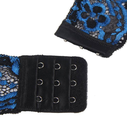 ヴェルヴェットローズ・クロスコード・ブルーランジェリー下着セット(LL-3L/4L-5L)