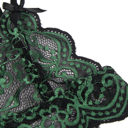 ヴェルヴェットローズ・クロスコード・グリーンランジェリー下着セット(L/LL-3L/4L-5L)