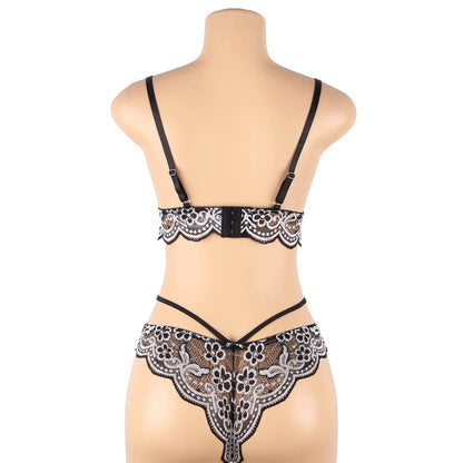 ヴェルヴェットローズ・クロスコード・グレーランジェリー下着セット(L/LL-3L/4L-5L)