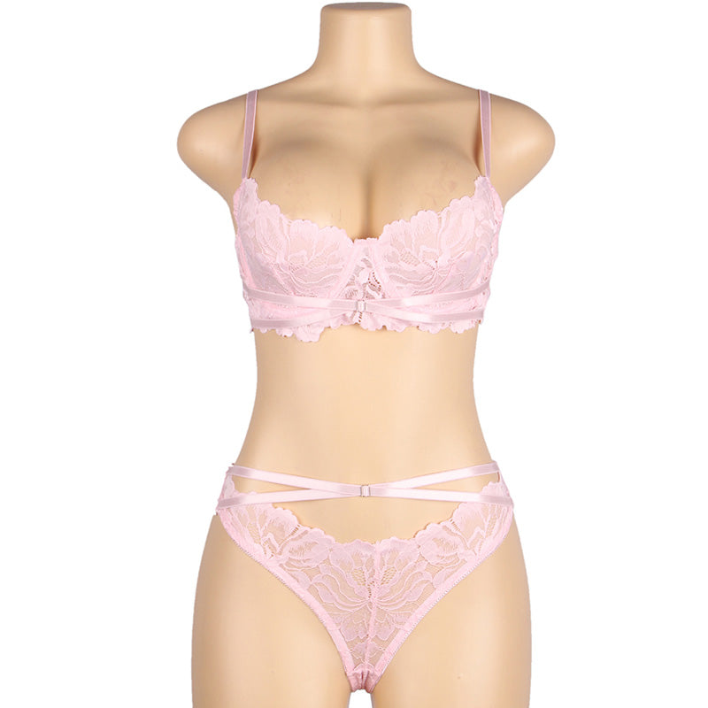 大きいサイズ レディース ローズミルク・レースドリームランジェリー下着セット(L/LL-3L/4L-5L)