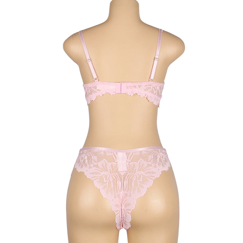 大きいサイズ レディース ローズミルク・レースドリームランジェリー下着セット(L/LL-3L/4L-5L)
