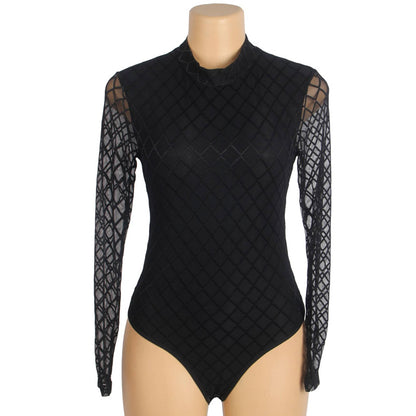 ミッドナイトダイヤ・シアースリーブボディスーツ(L/LL/3L)