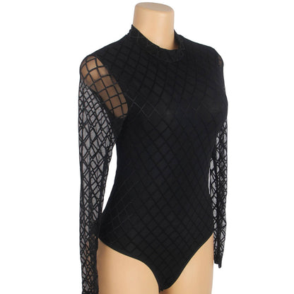 ミッドナイトダイヤ・シアースリーブボディスーツ(L/LL/3L)