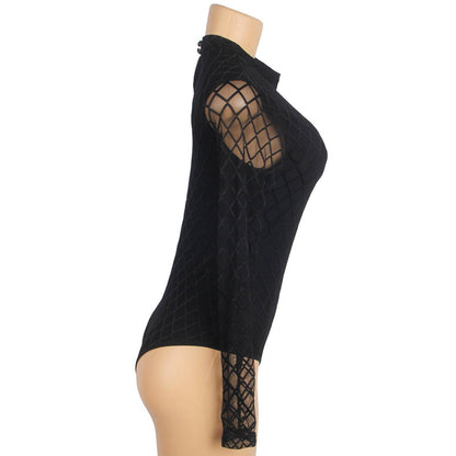 ミッドナイトダイヤ・シアースリーブボディスーツ(L/LL/3L)