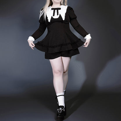 ノワールクラシック・レースカラーセットアップ(LL/3L)