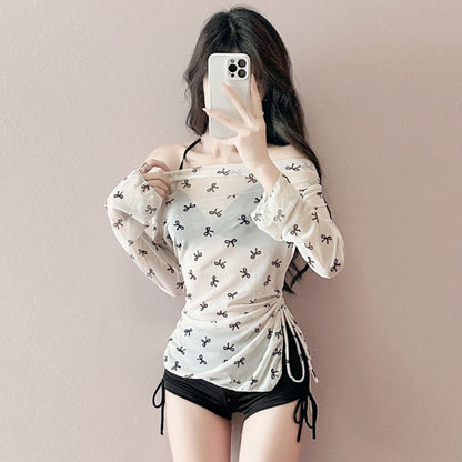 きゅん甘ドレープリボンスイムウェア(LL/3L/4L)