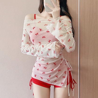 きゅん甘ドレープリボンスイムウェア(LL/3L/4L)