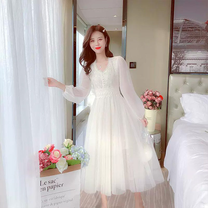 大きいサイズ レディース フェアリーチュール・エレガンスロングワンピース(L/LL/3L)