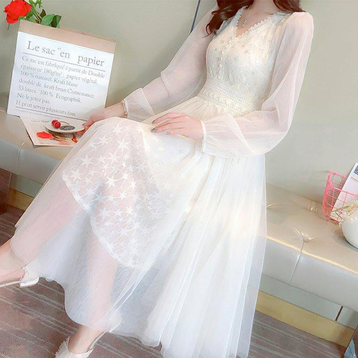 大きいサイズ レディース フェアリーチュール・エレガンスロングワンピース(L/LL/3L)