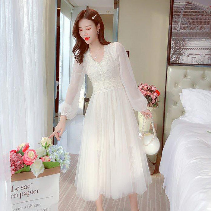 大きいサイズ レディース フェアリーチュール・エレガンスロングワンピース(L/LL/3L)