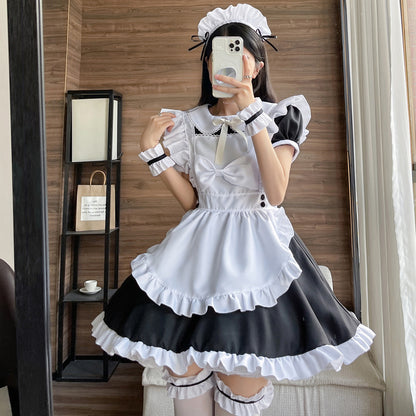 Classical Ribbon Maid Dress (Sizes 2L, 3L, 4L, 5L, and 6L) / Cosplay / Halloween