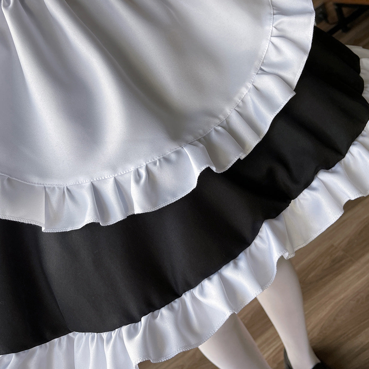 大きいサイズ レディース Classical Ribbon Maid Dress (Sizes 2L, 3L, 4L, 5L, and 6L) / Cosplay / Halloween