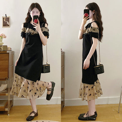 クラシックフリル・ショルダーカットワンピース(LL/3L/4L/5L)