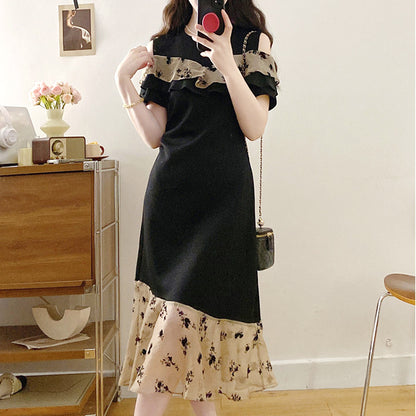 クラシックフリル・ショルダーカットワンピース(LL/3L/4L/5L)