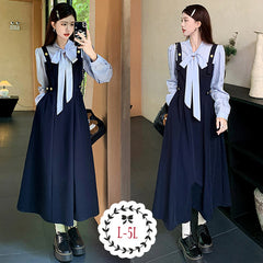 マリンノーブル・リボンタイワンピース(L/LL/3L/4L/5L)