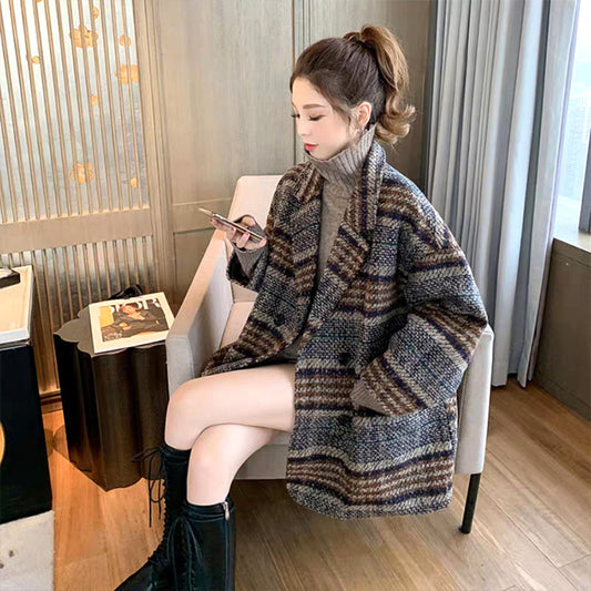 ウィンターチェックのぬくもりコート(L/LL/3L)
