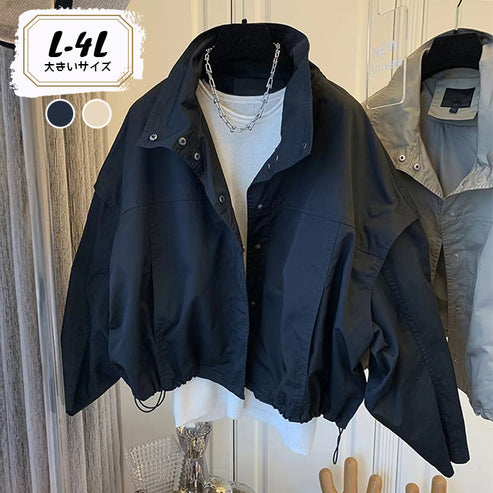 大きいサイズの冬デートにおすすめなアーバンストリートアウターブルゾン(L/LL/3L/4L)