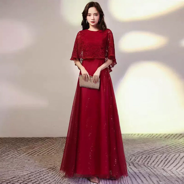 ノワールルージュ・グリッターレースドレスワンピース(3L/4L/5L/6L)オケージョン/結婚式