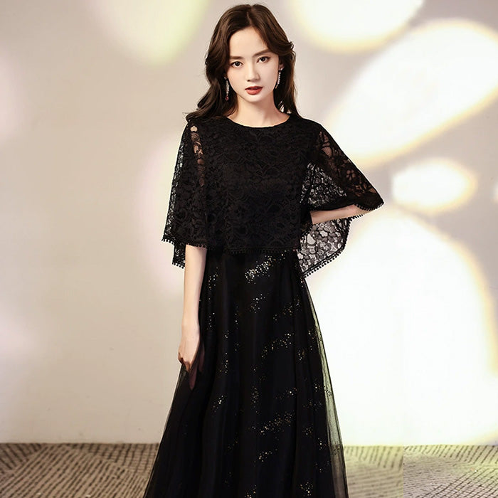 ノワールルージュ・グリッターレースドレスワンピース(3L/4L/5L/6L)オケージョン/結婚式