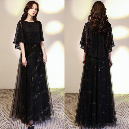 ノワールルージュ・グリッターレースドレスワンピース(3L/4L/5L/6L)オケージョン/結婚式