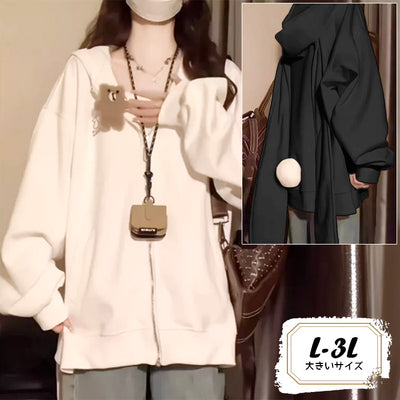 【Plus Size Outerwear Ranking】Snow Bunny Hoodie Parka (L/LL/3L)