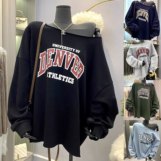 ゆる映えワンショルダーカレッジトップス(L/LL/3L/4L/5L)