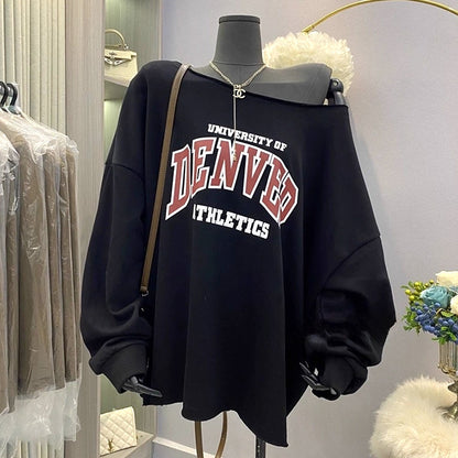 ゆる映えワンショルダーカレッジトップス(L/LL/3L/4L/5L)