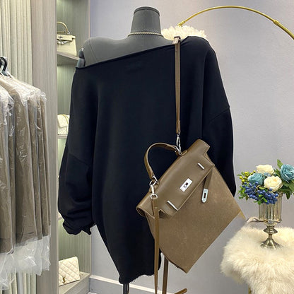 ゆる映えワンショルダーカレッジトップス(L/LL/3L/4L/5L)