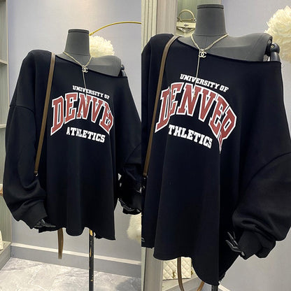 ゆる映えワンショルダーカレッジトップス(L/LL/3L/4L/5L)