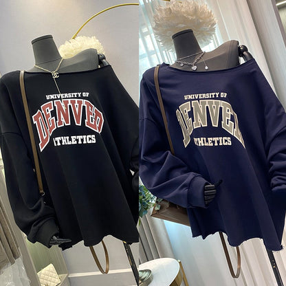 ゆる映えワンショルダーカレッジトップス(L/LL/3L/4L/5L)