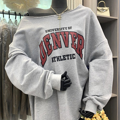 ゆる映えワンショルダーカレッジトップス(L/LL/3L/4L/5L)