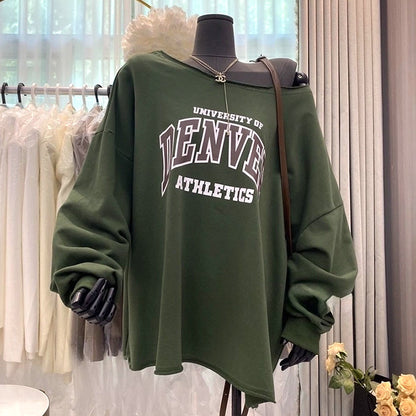 ゆる映えワンショルダーカレッジトップス(L/LL/3L/4L/5L)