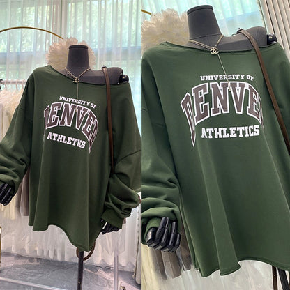 ゆる映えワンショルダーカレッジトップス(L/LL/3L/4L/5L)