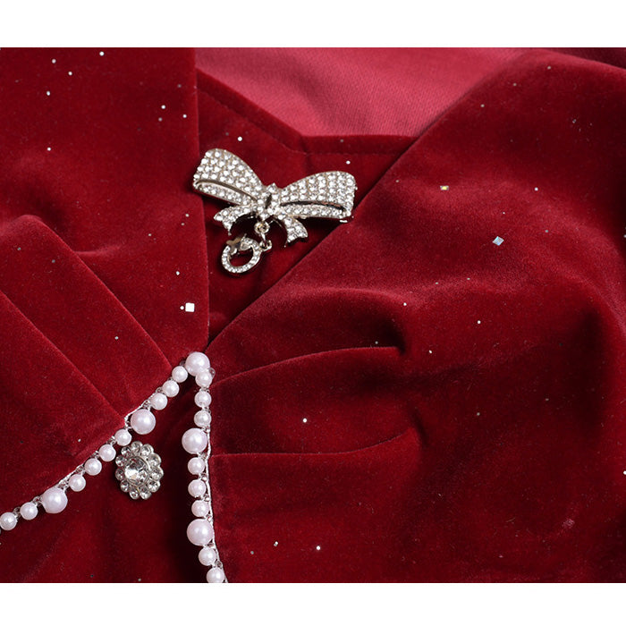 ミッドナイト・シュガーベルベットドレスワンピース(LL/3L/4L/5L