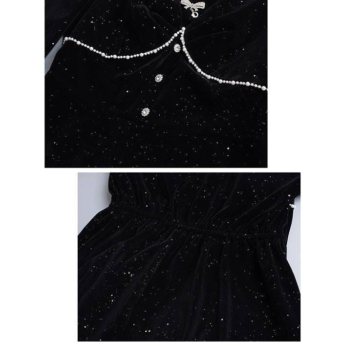 ミッドナイト・シュガーベルベットドレスワンピース(LL/3L/4L/5L)クリスマス