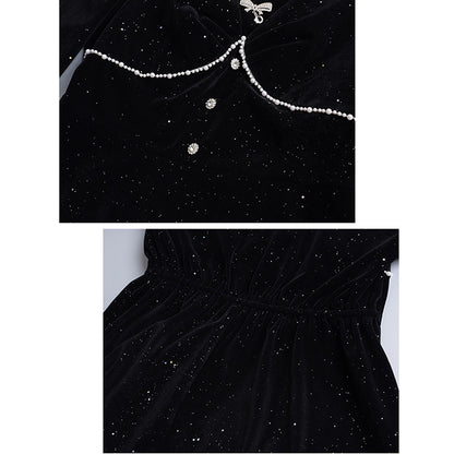 ミッドナイト・シュガーベルベットドレスワンピース(LL/3L/4L/5L)クリスマス