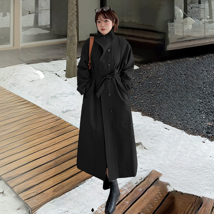 スタンドカラーフレアロングコート(LL/3L/4L/5L/6L)