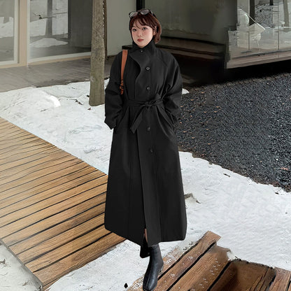 スタンドカラーフレアロングコート(LL/3L/4L/5L/6L)