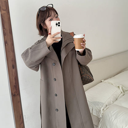 スタンドカラーフレアロングコート(LL/3L/4L/5L/6L)