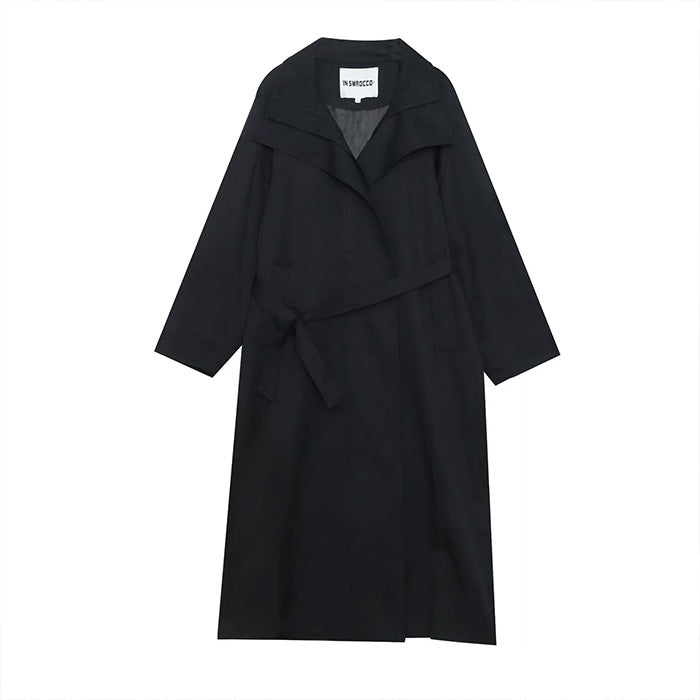 スタンドカラーフレアロングコート(LL/3L/4L/5L/6L)