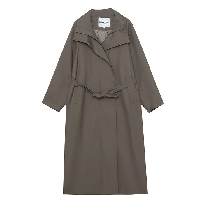 スタンドカラーフレアロングコート(LL/3L/4L/5L/6L)