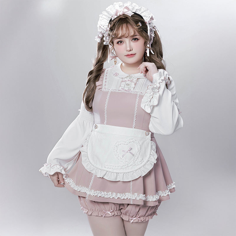 Achieve the ultimate cuteness with this muted pink, mass-produced, and earth-shattering set, perfect for plus-size spring outfits.