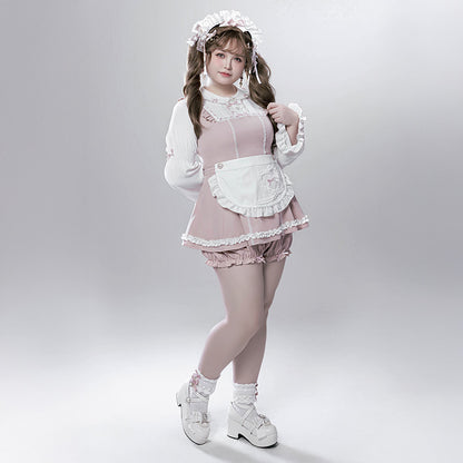 マシュマロピンク・ロリータツインリボンセットアップ(LL/3L)