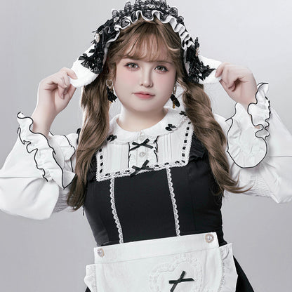 マシュマロブラック・ロリータツインリボンセットアップ(LL/3L)