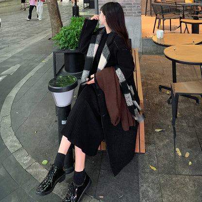 モノトーンシフォン・リバーシブルロングコート(L/LL/3L/4L/5L)