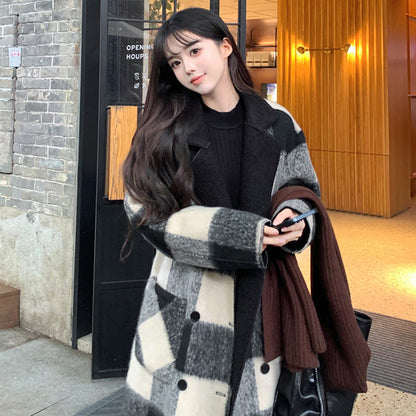 モノトーンシフォン・リバーシブルロングコート(L/LL/3L/4L/5L)