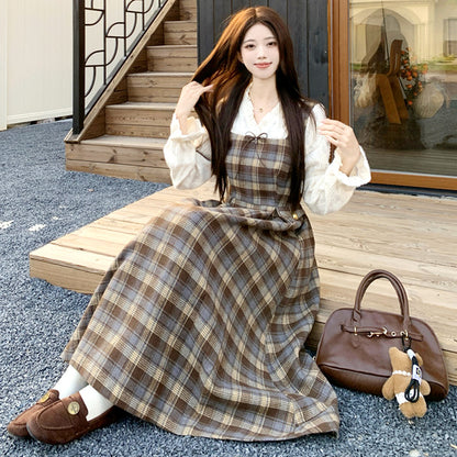 ブランシナモン・レトロロングワンピース(L/LL/3L/4L/5L)