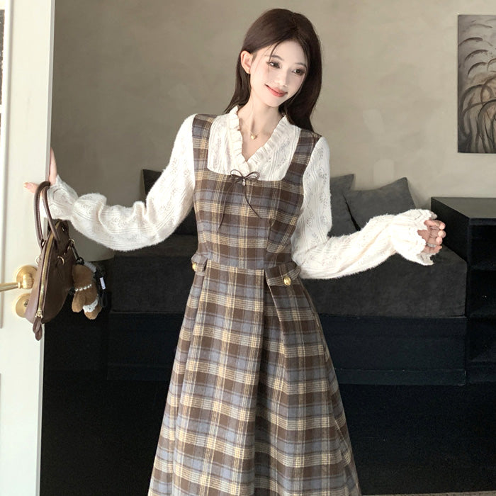 ブランシナモン・レトロロングワンピース(L/LL/3L/4L/5L)