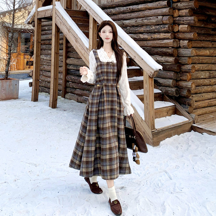 ブランシナモン・レトロロングワンピース(L/LL/3L/4L/5L)