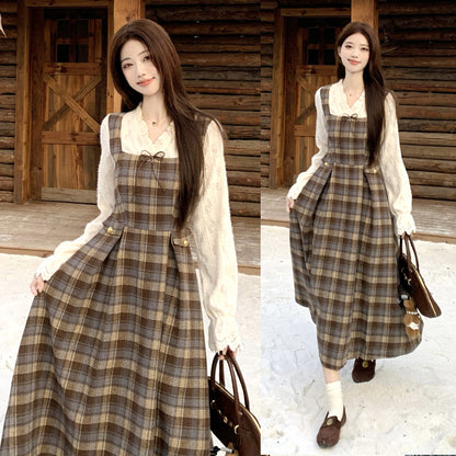 ブランシナモン・レトロロングワンピース(L/LL/3L/4L/5L)